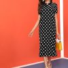 Đầm Polka Dot Đen Và Trắng Casual