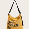 Crossbody Lá Thư Màu Vàng Casual