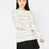 Áo sợi len linen dệt má in họa tiết